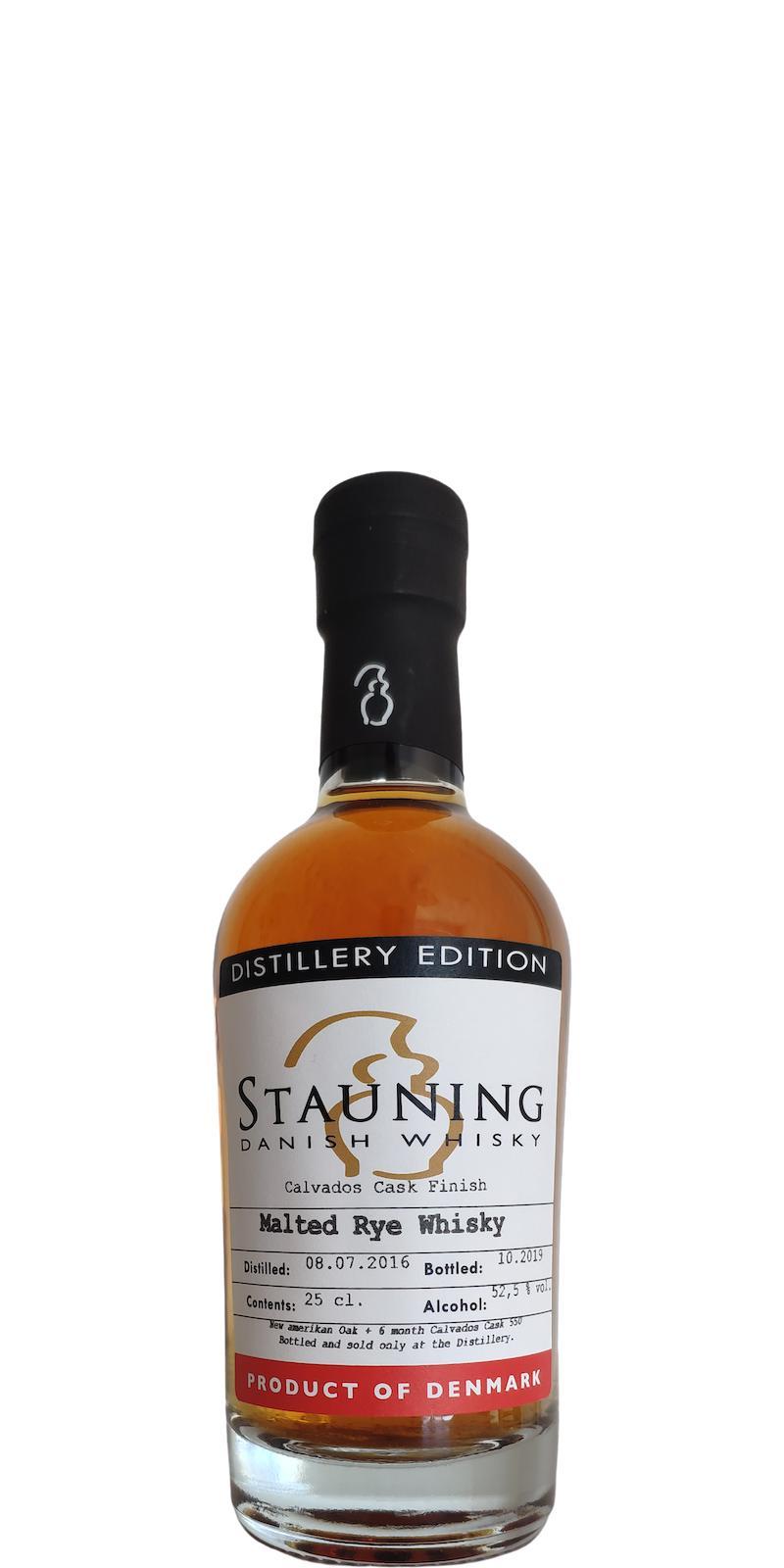 Stauning 2016  Distillery Edition - Malted Rye - Calvados Cask