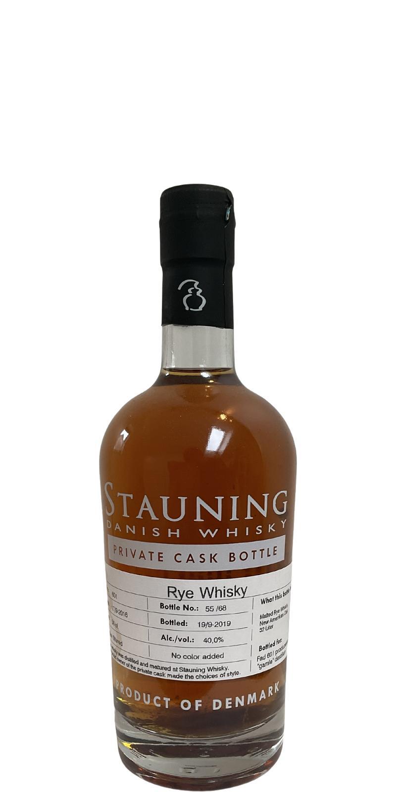 Stauning 2016  Rye - Private Cask Bottling