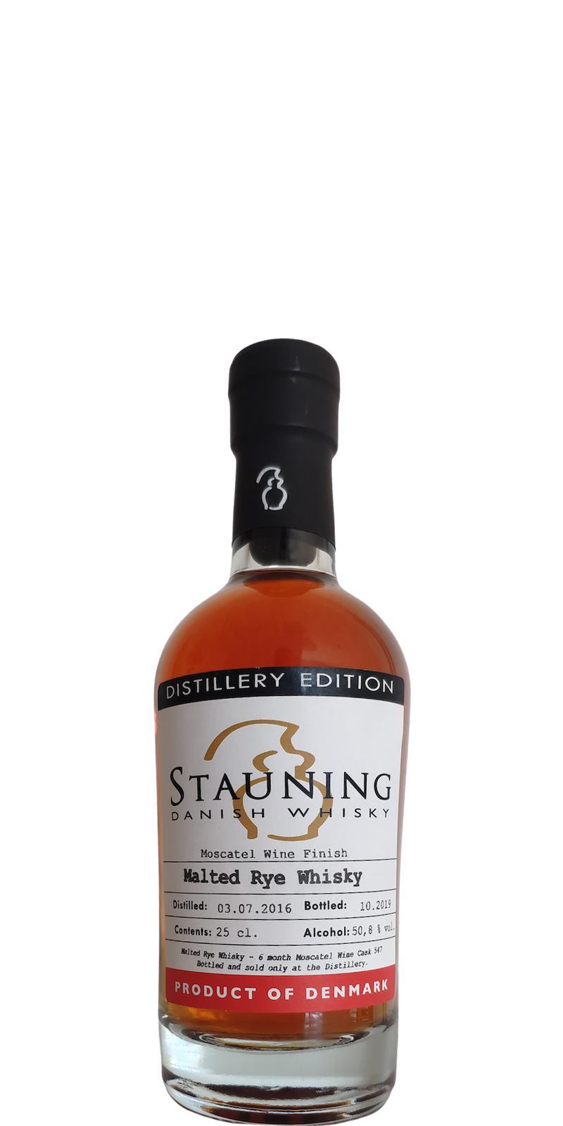 Stauning 2016  Distillery Edition - Malted Rye Whisky Moscatel Wine Finish