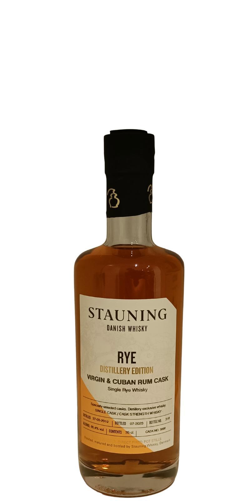Stauning 2019  Distillery Edition - Rye - Virgin & Cuban Rum Cask