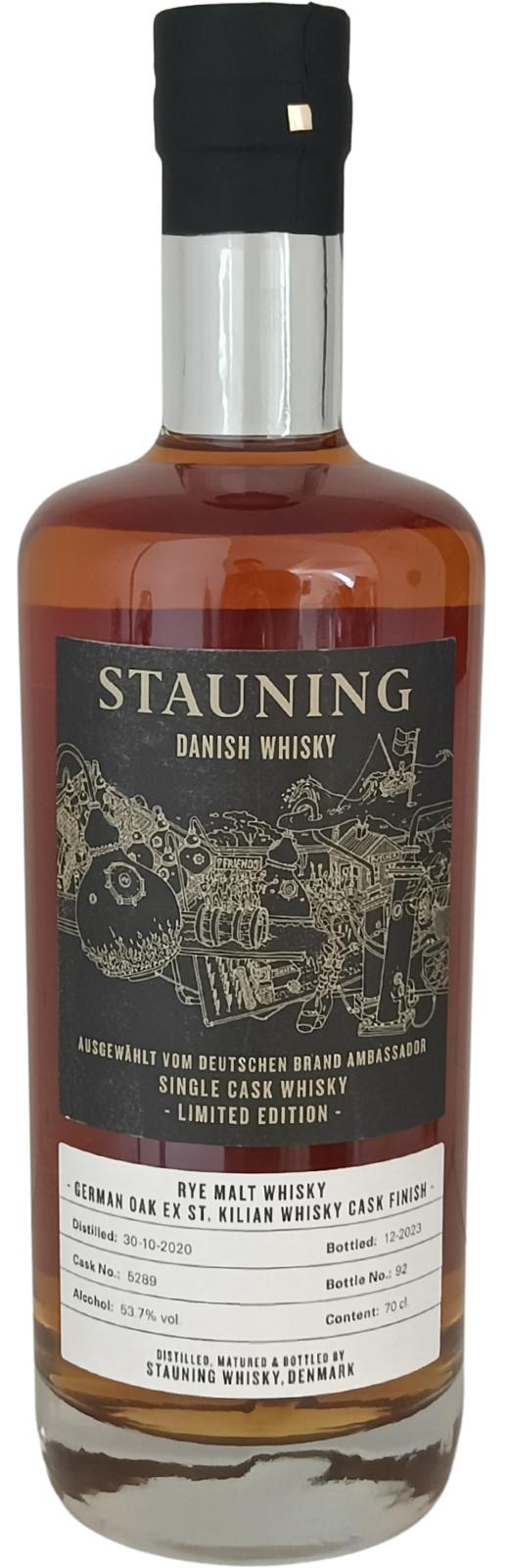 Stauning 2019  Limited Edition Ex St.Kilian Whiskey Cask Finish