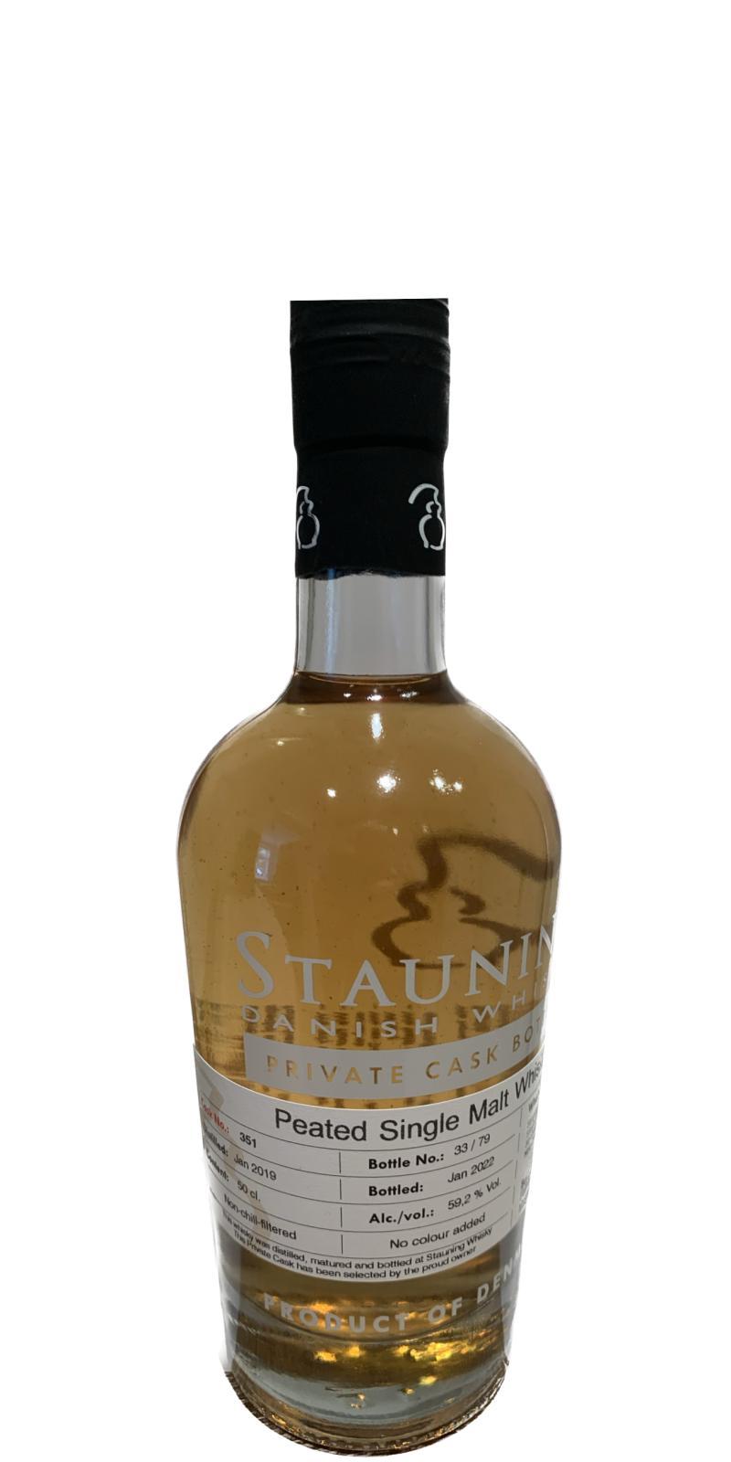 Stauning 2019  Peated - Private cask - Father and son