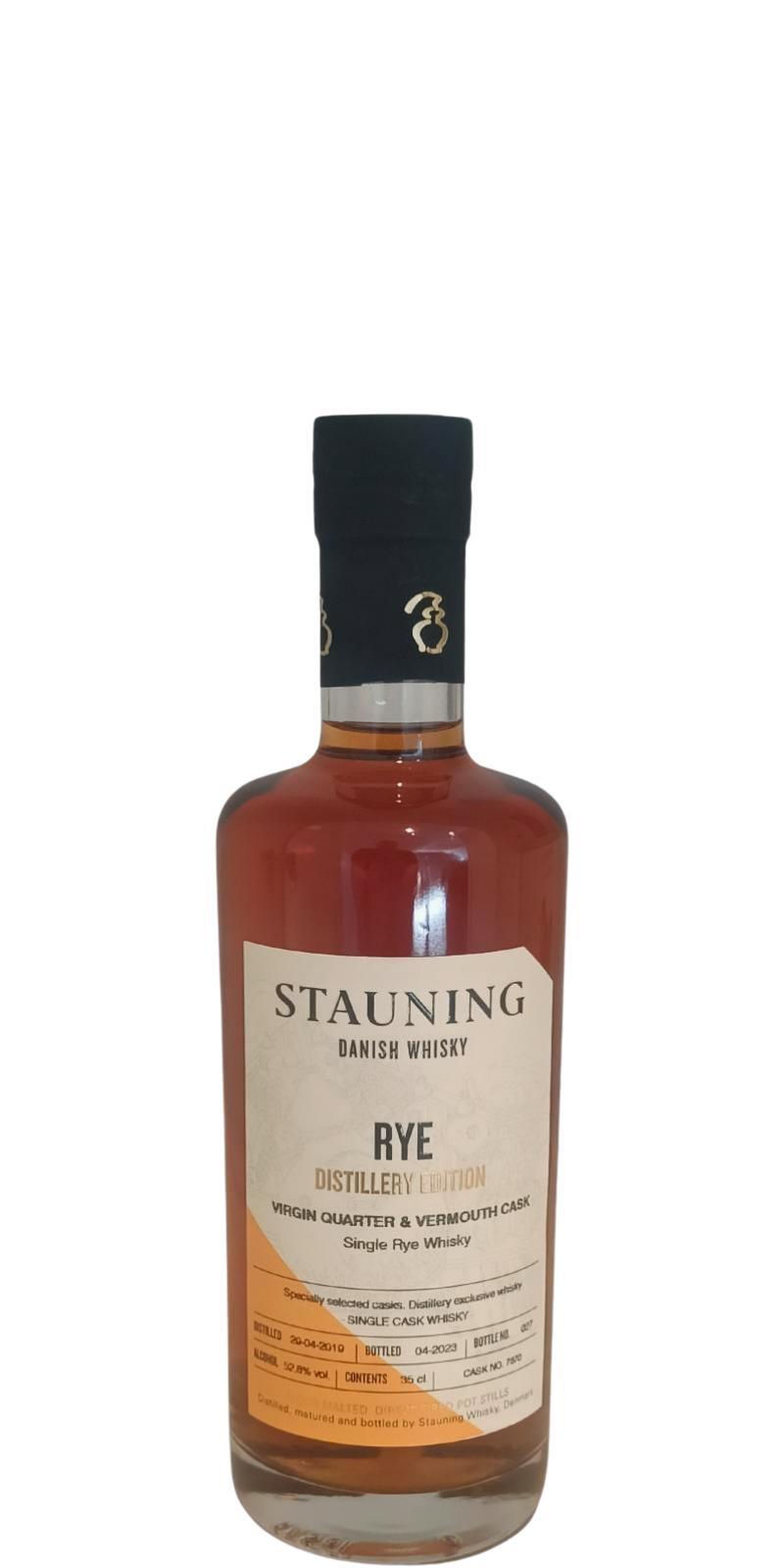 Stauning 2019  Distillery Edition - Rye Whisky - Virgin Quarte & VermouthCask