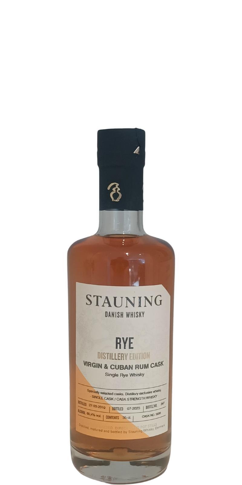Stauning 2019  Distillery Edition - Rye Whisky - Virgin & Cuban Rum Cask