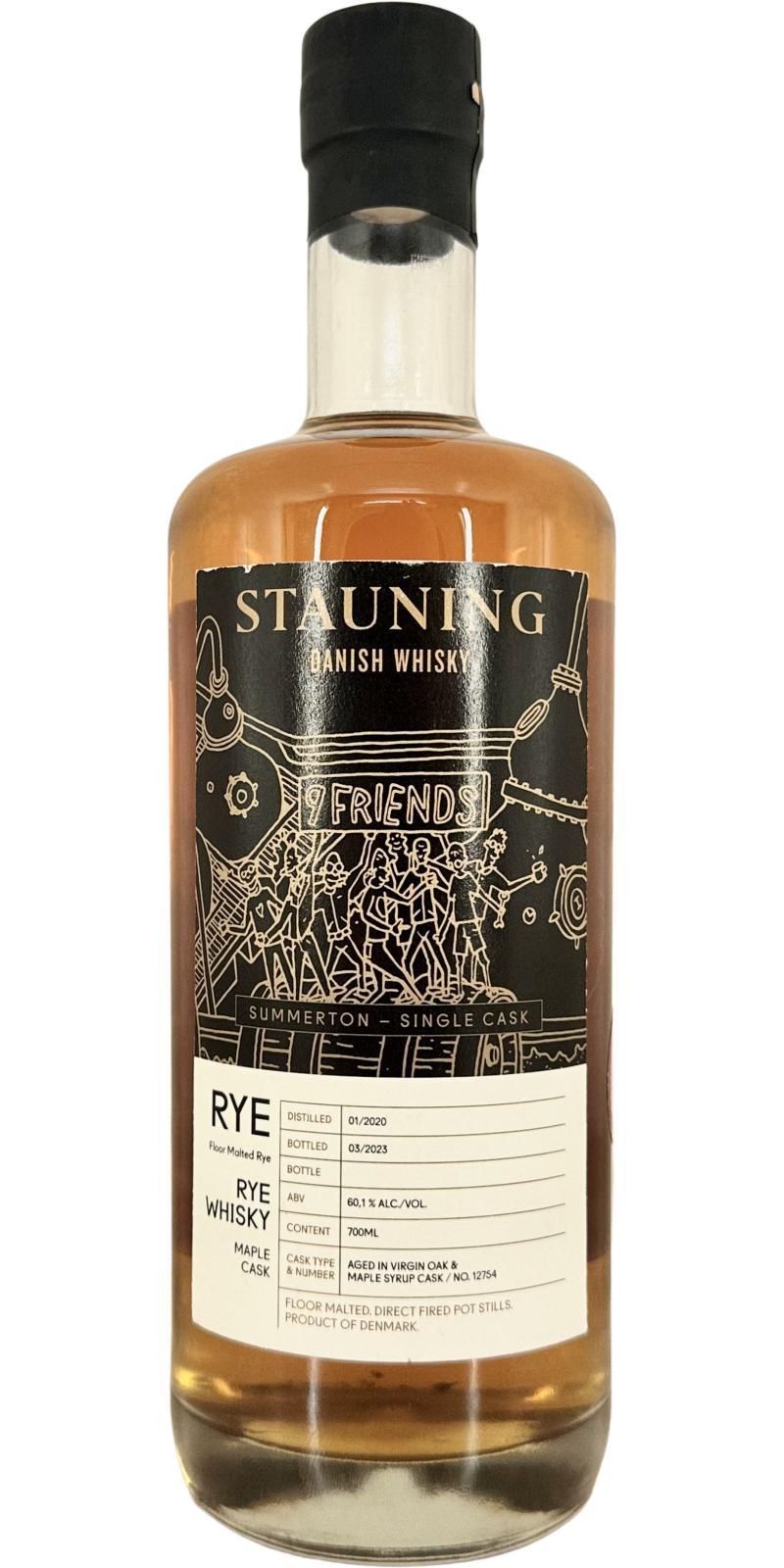 Stauning 2020   Single Maple Syrup Cask Rye Whisky - Summerton Whisky Club