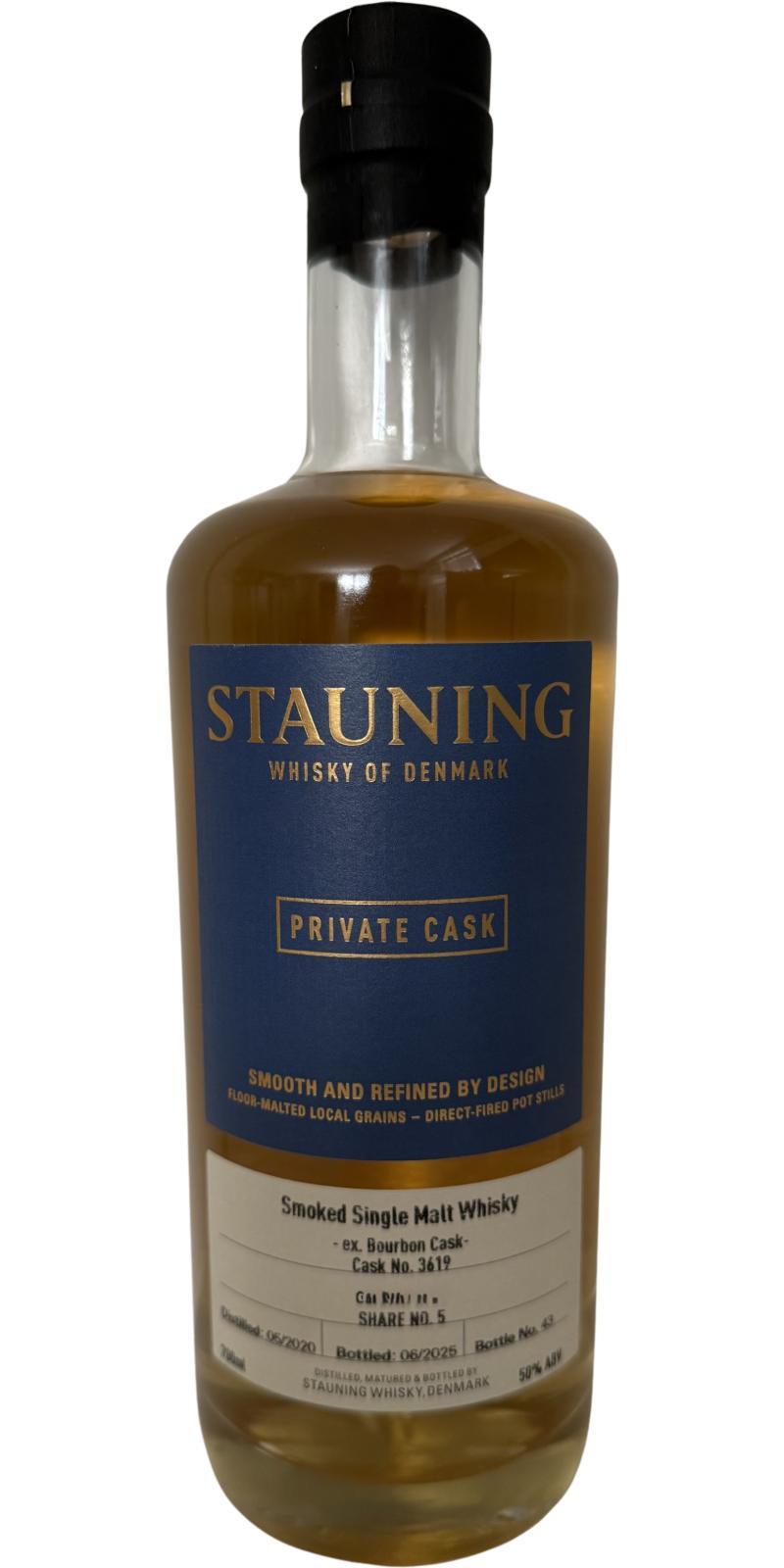 Stauning 2020  Private cask - Cask Share - Smoked single malt whisky - ex. bourbon
