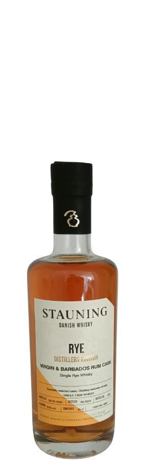 Stauning 2020  Distillery Edition - Rye - Virgin & Barbados Rum Cask
