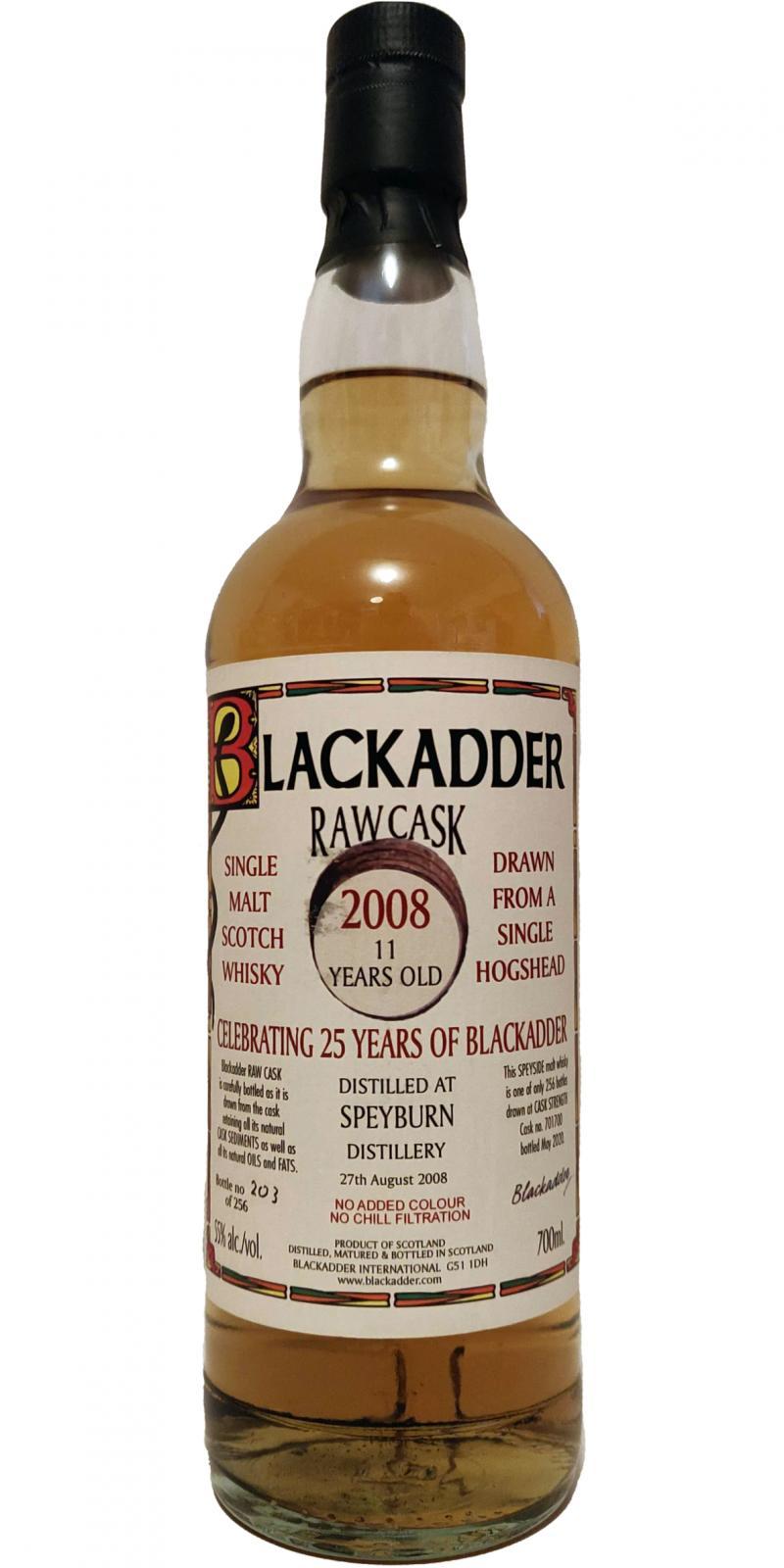 Speyburn 2008 BA  Raw Cask - Celebrating 25 Years of Blackadder