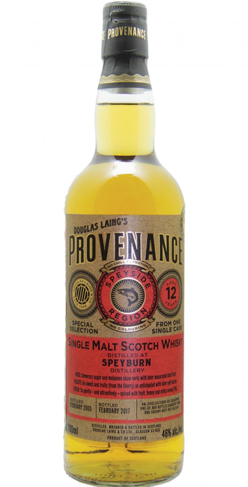 Speyburn 2005 DL  Provenance