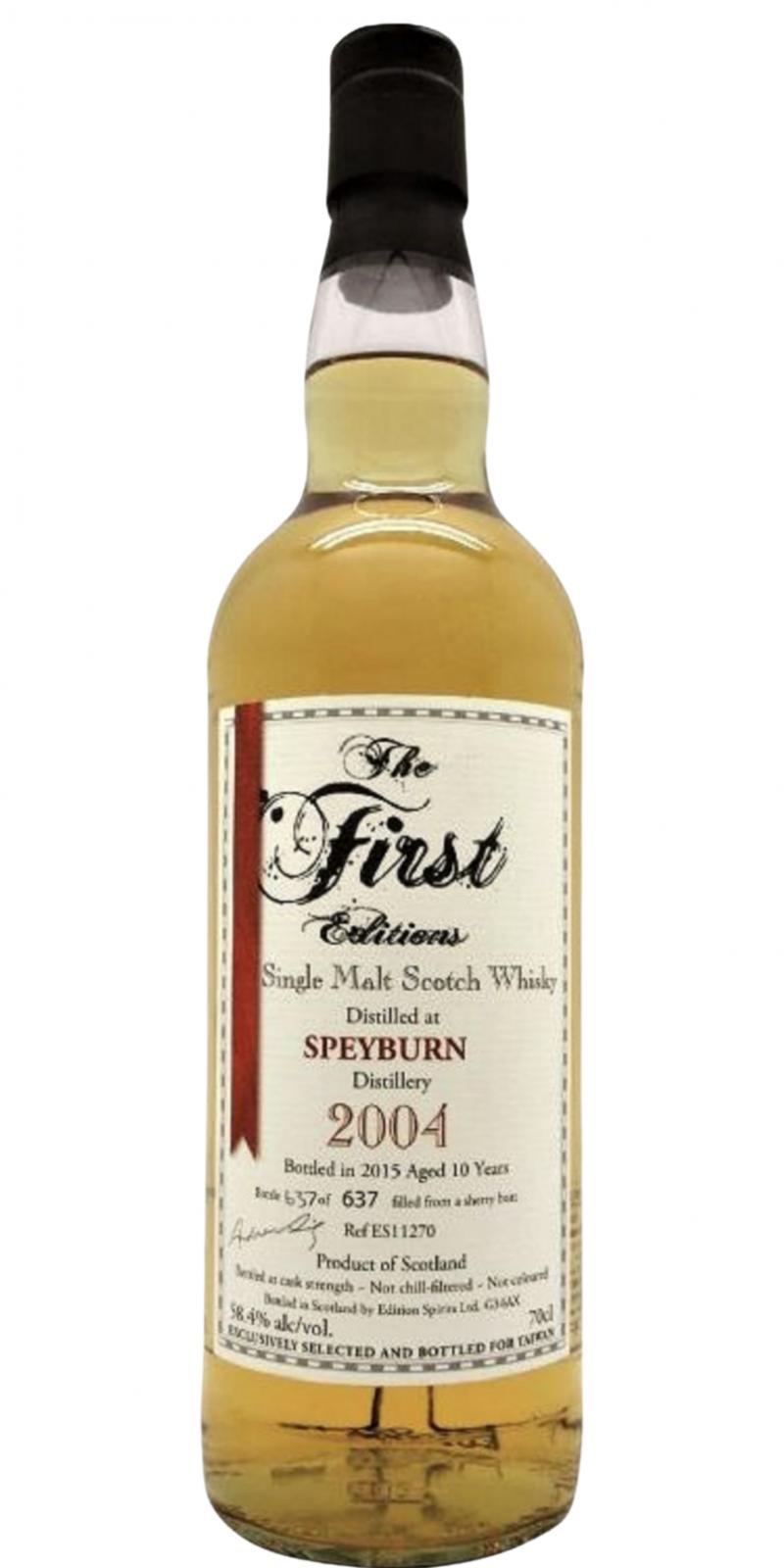 Speyburn 2004 ED  The First Editions