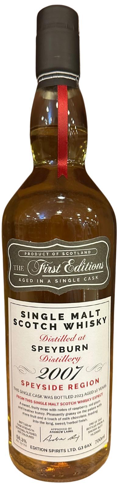 Speyburn 2007 ED  The First Editions