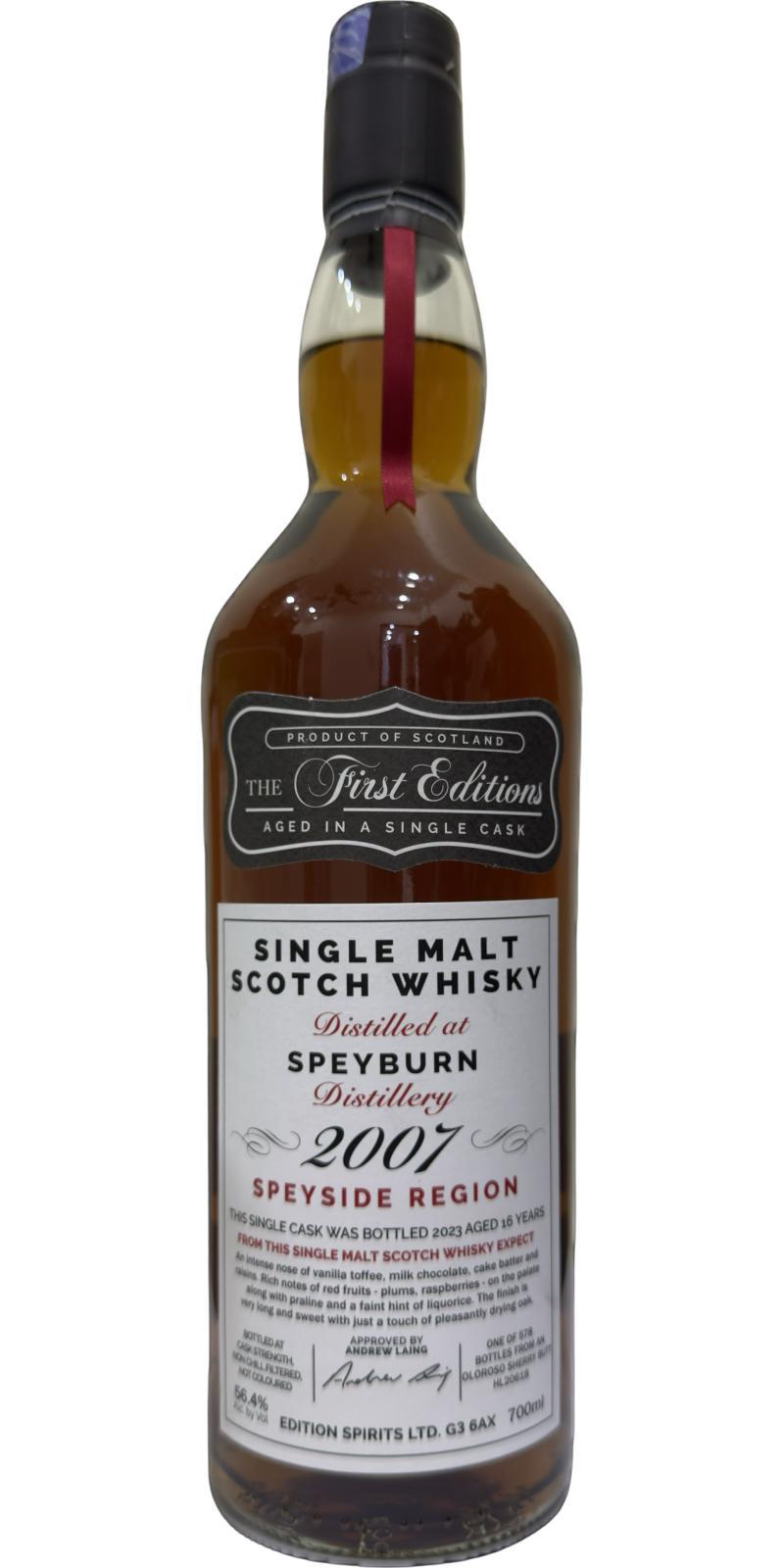 Speyburn 2007 ED  The First Editions