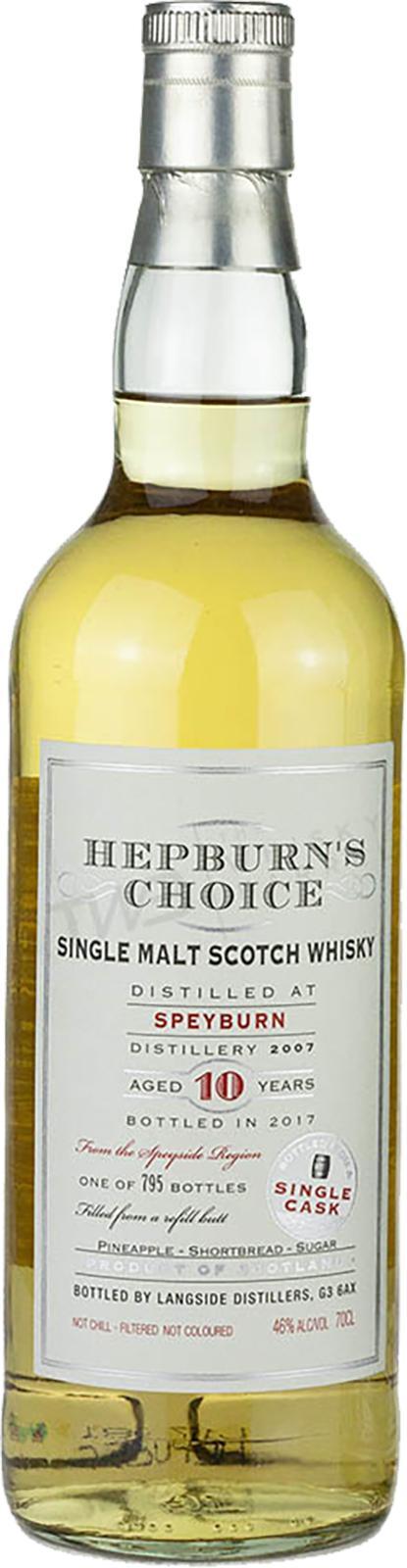 Speyburn 2007 LsD  Hepburn's Choice