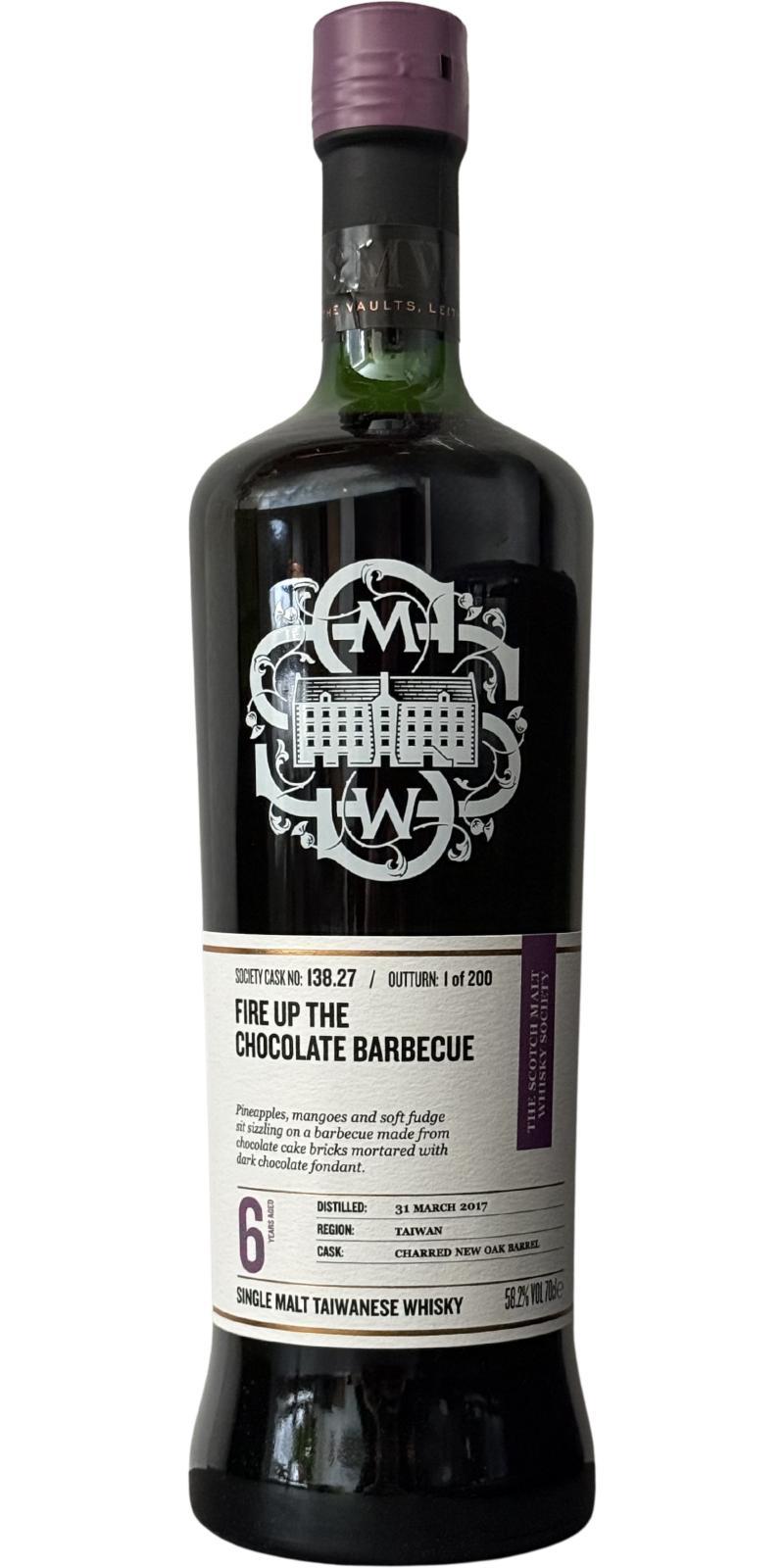 Nantou 2017 SMWS 138.27 fire up the chocolate barbecue