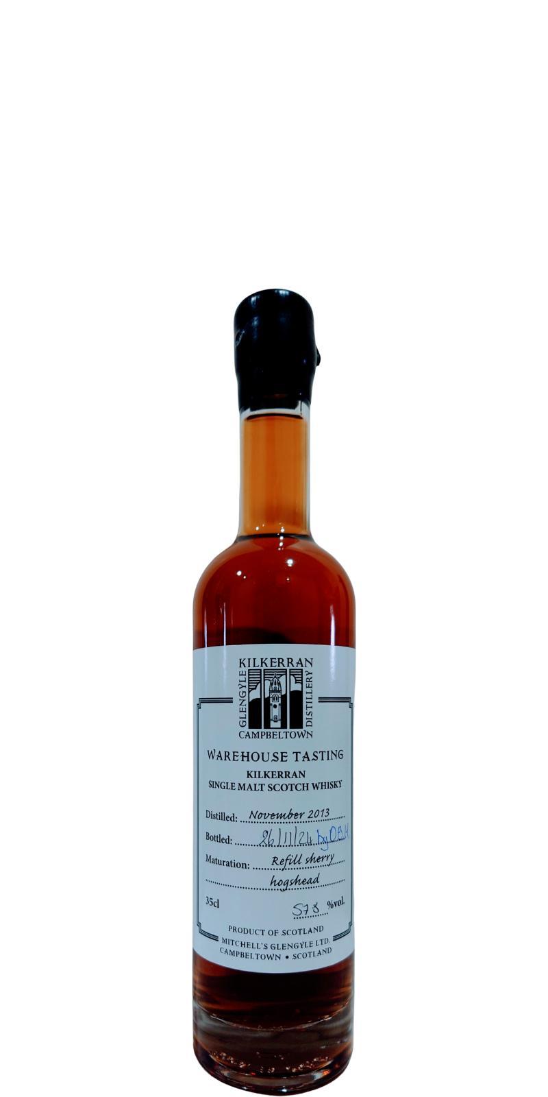 Kilkerran 2013  Warehouse Tasting