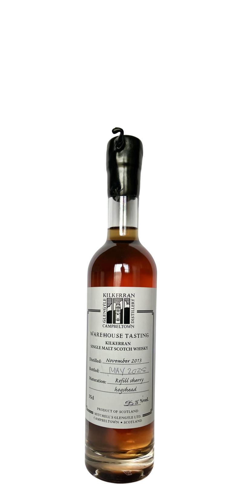 Kilkerran 2013  Warehouse Tasting