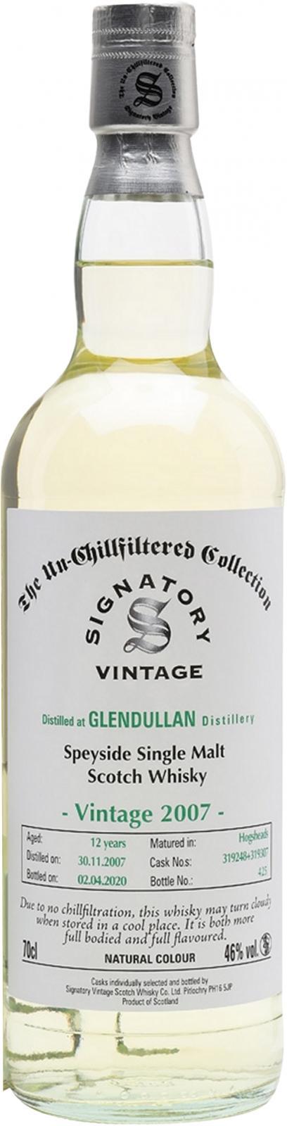 Glendullan 2007 SV  The Un-Chillfiltered Collection