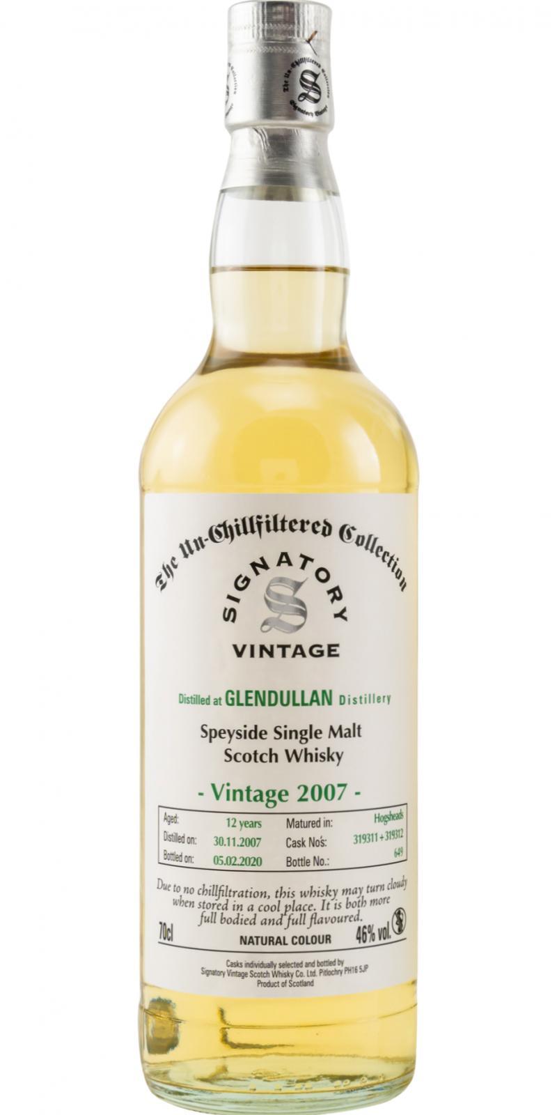 Glendullan 2007 SV  The Un-Chillfiltered Collection