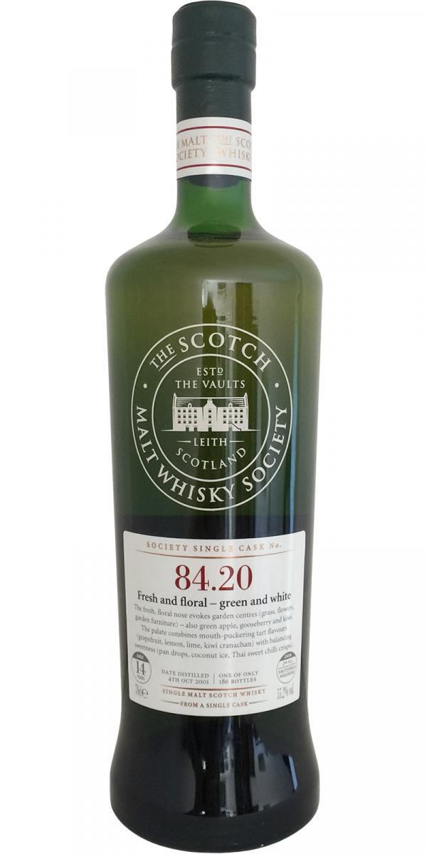Glendullan 2001 SMWS 84.20  Fresh and floral – green and white