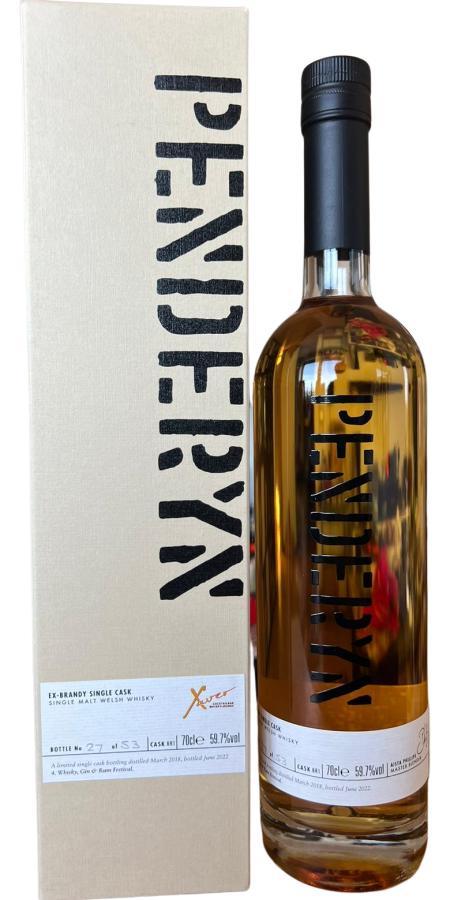 Penderyn 2018  Ex-Brandy Cask