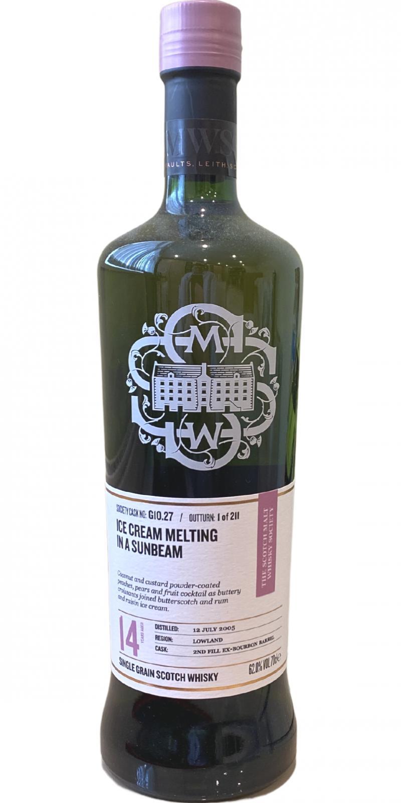 Strathclyde 2005 SMWS G10.27  Ice cream melting in a sunbeam