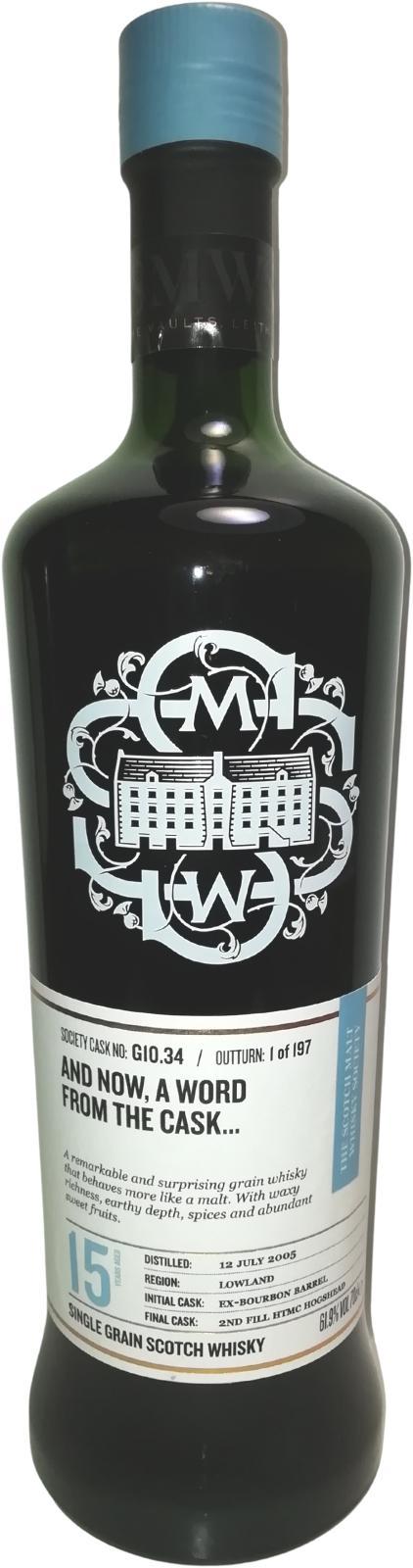 Strathclyde 2005 SMWS G10.34  And now, a word from the cask...