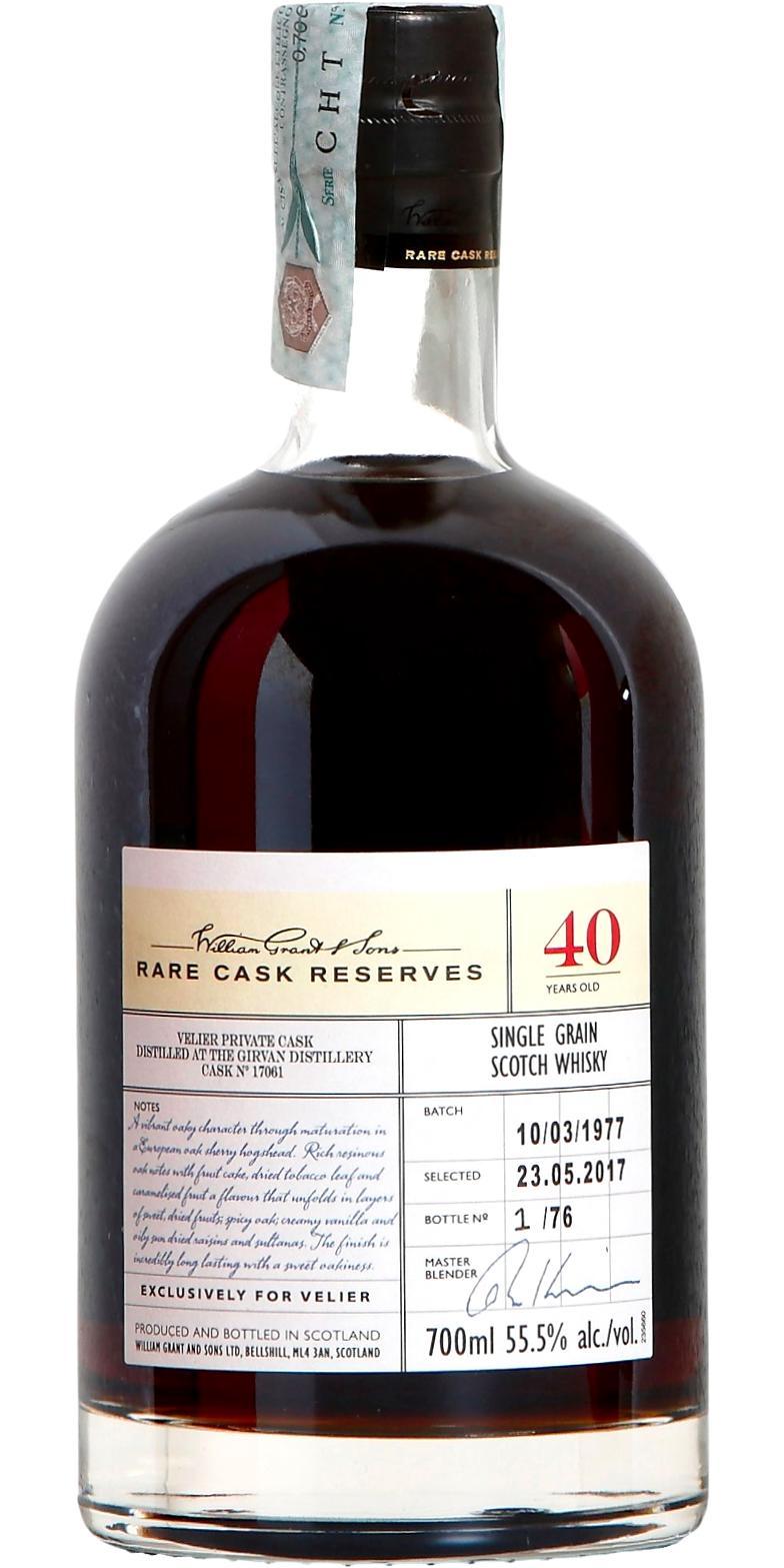 William Grant & Sons Limited 1977  Rare Cask Reserves - Paradise Private Cask