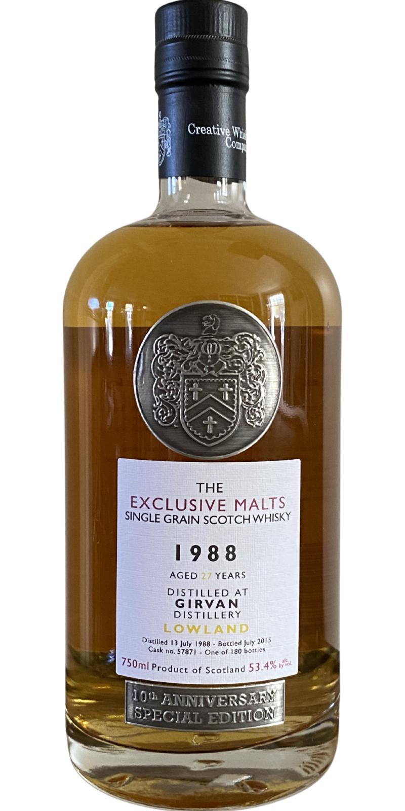 Girvan 1988 CWC  The Exclusive Malts