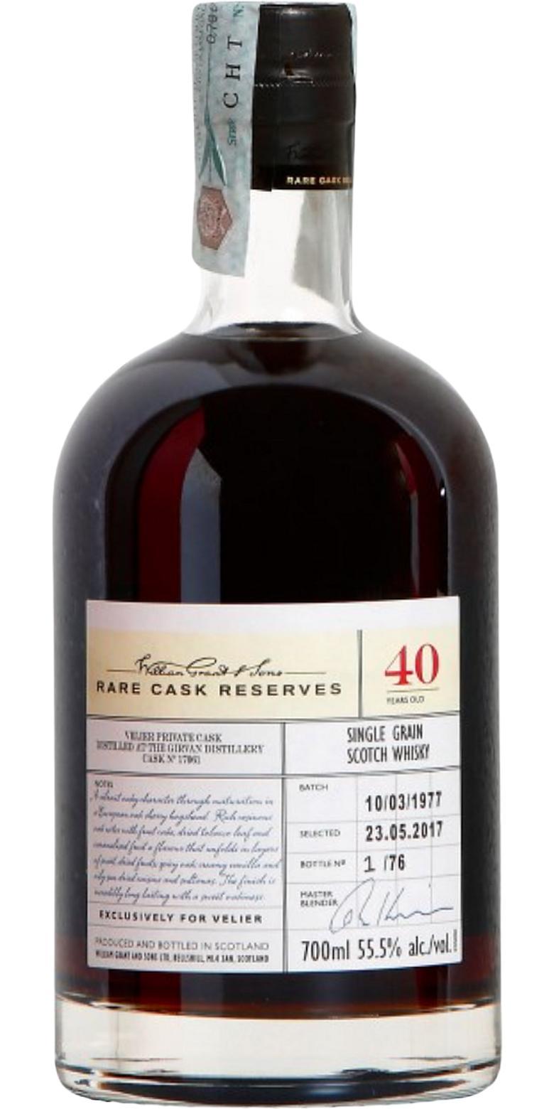 Girvan 1977 WG&S  Rare Cask Reserves - Velier Private Cask
