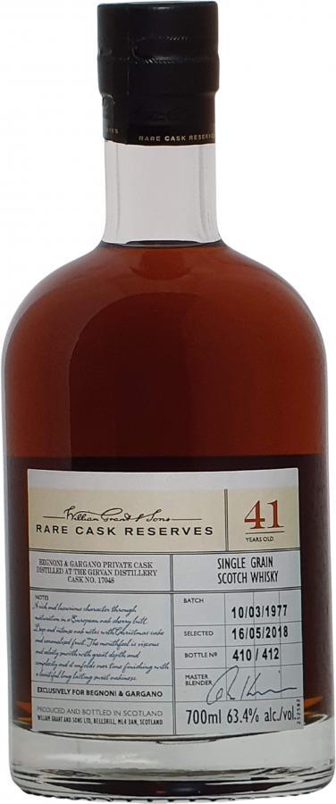Girvan 1977 WG&S  Rare Cask Reserves
