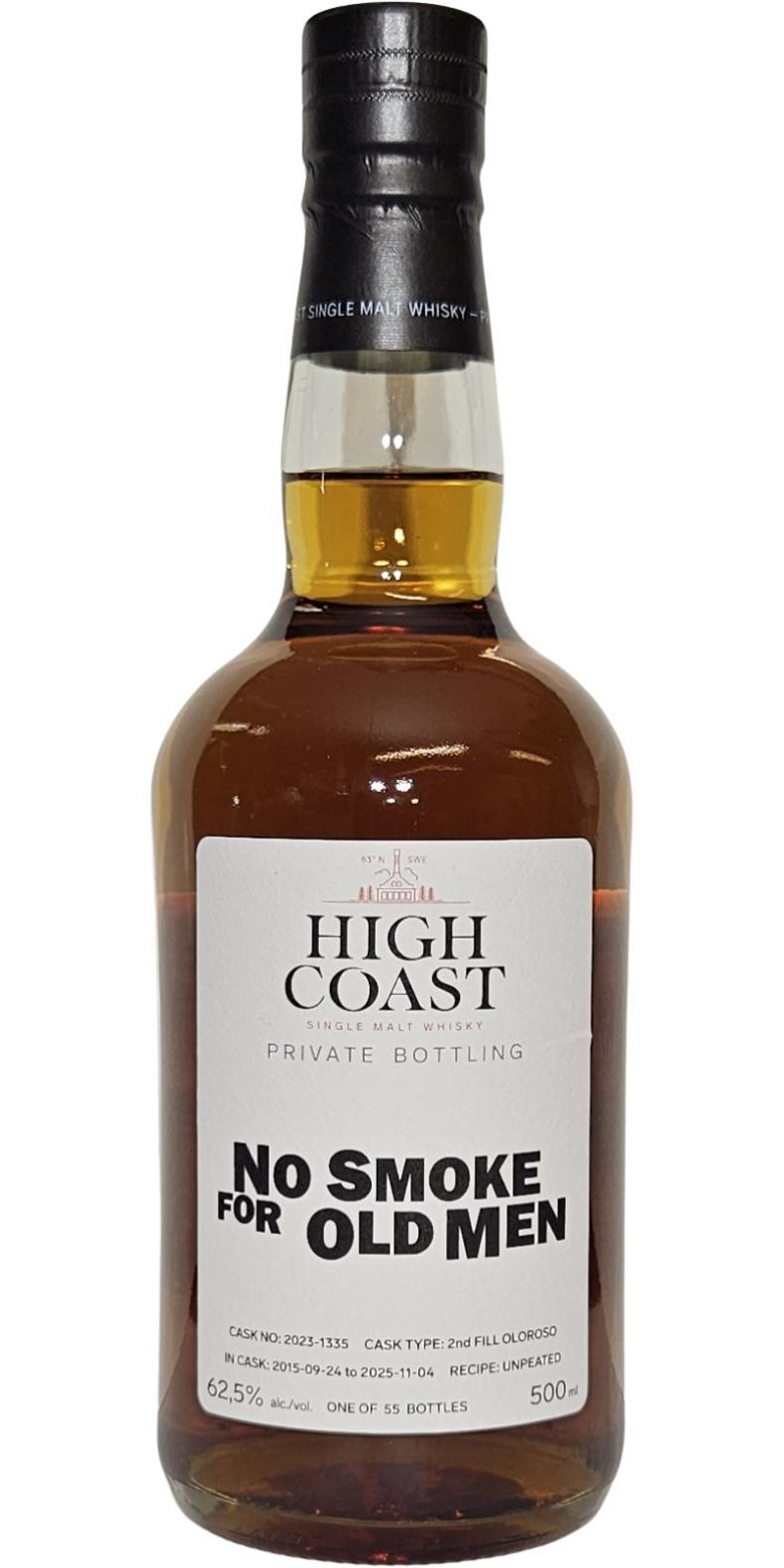 High Coast 2015  No Smoke For Old Men - Private Bottling