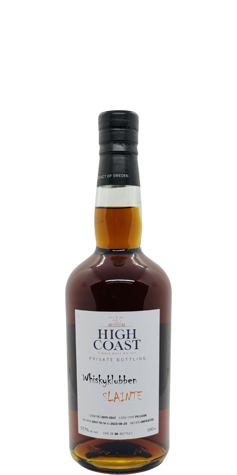 High Coast 2017 WSla  Private Bottling