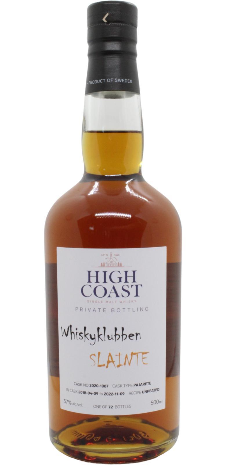 High Coast 2018 WSla  Private Bottling