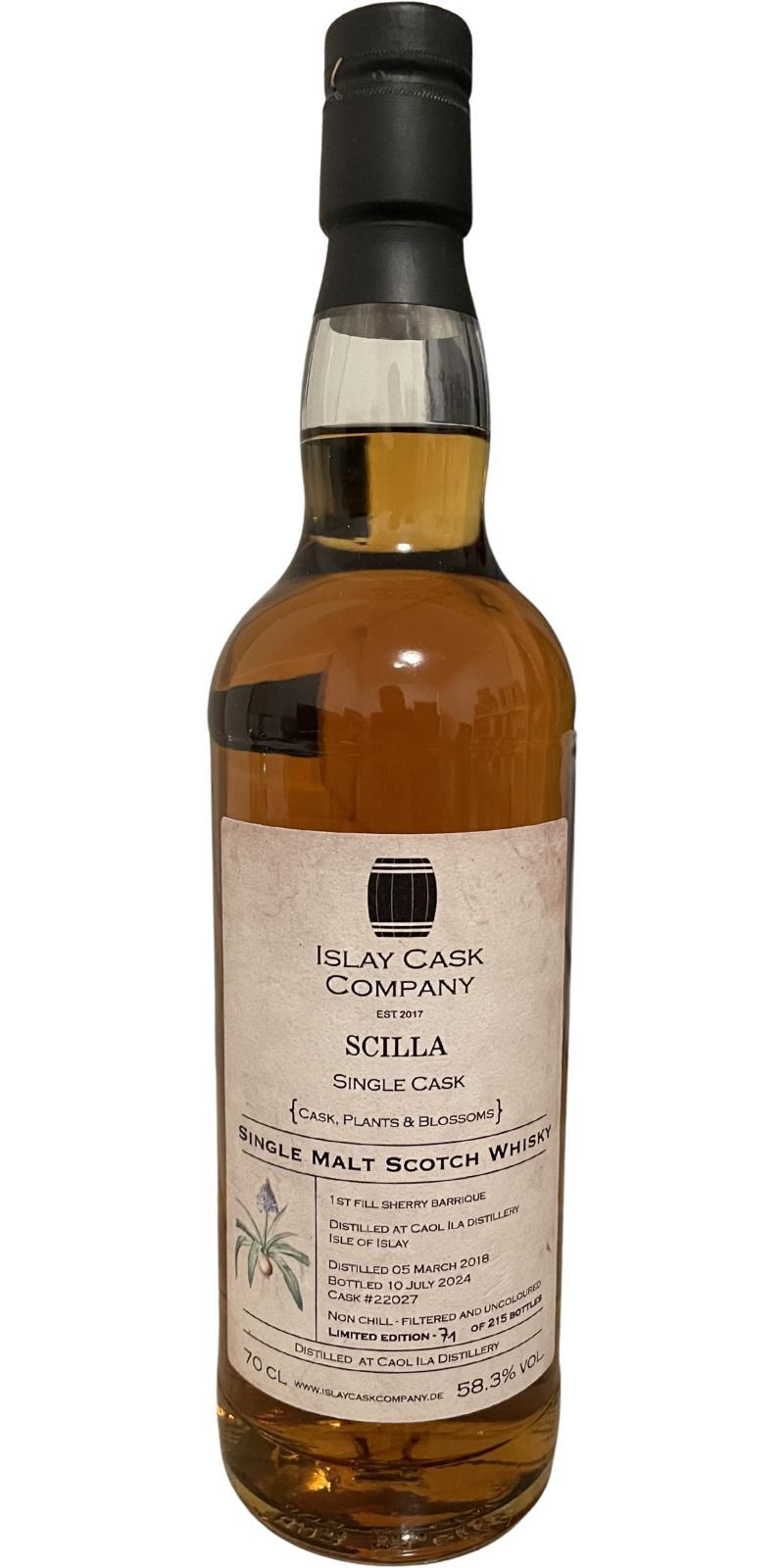 Caol Ila 2018 ICC Scilla - Cask, Plants & Blossoms