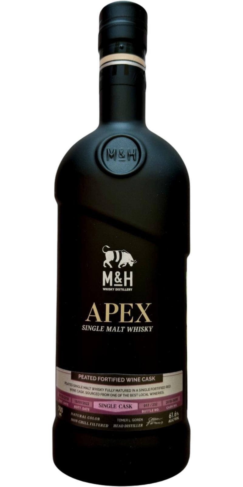 M&H 2018  APEX - Peated Fortified Red Wine Cask
