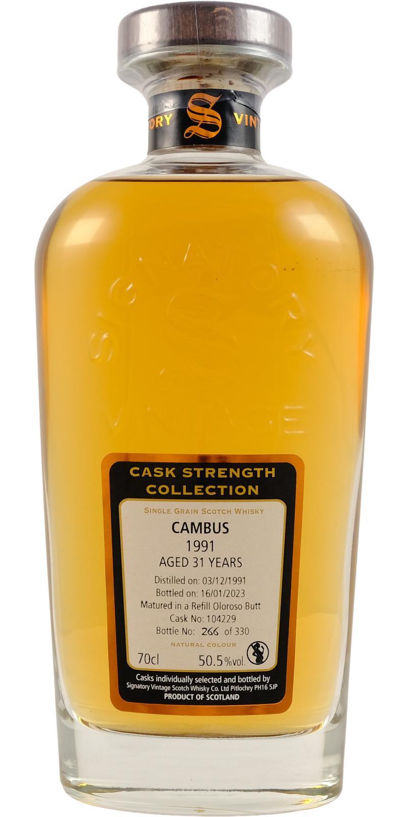 Cambus 1991 SV  Cask Strength Collection