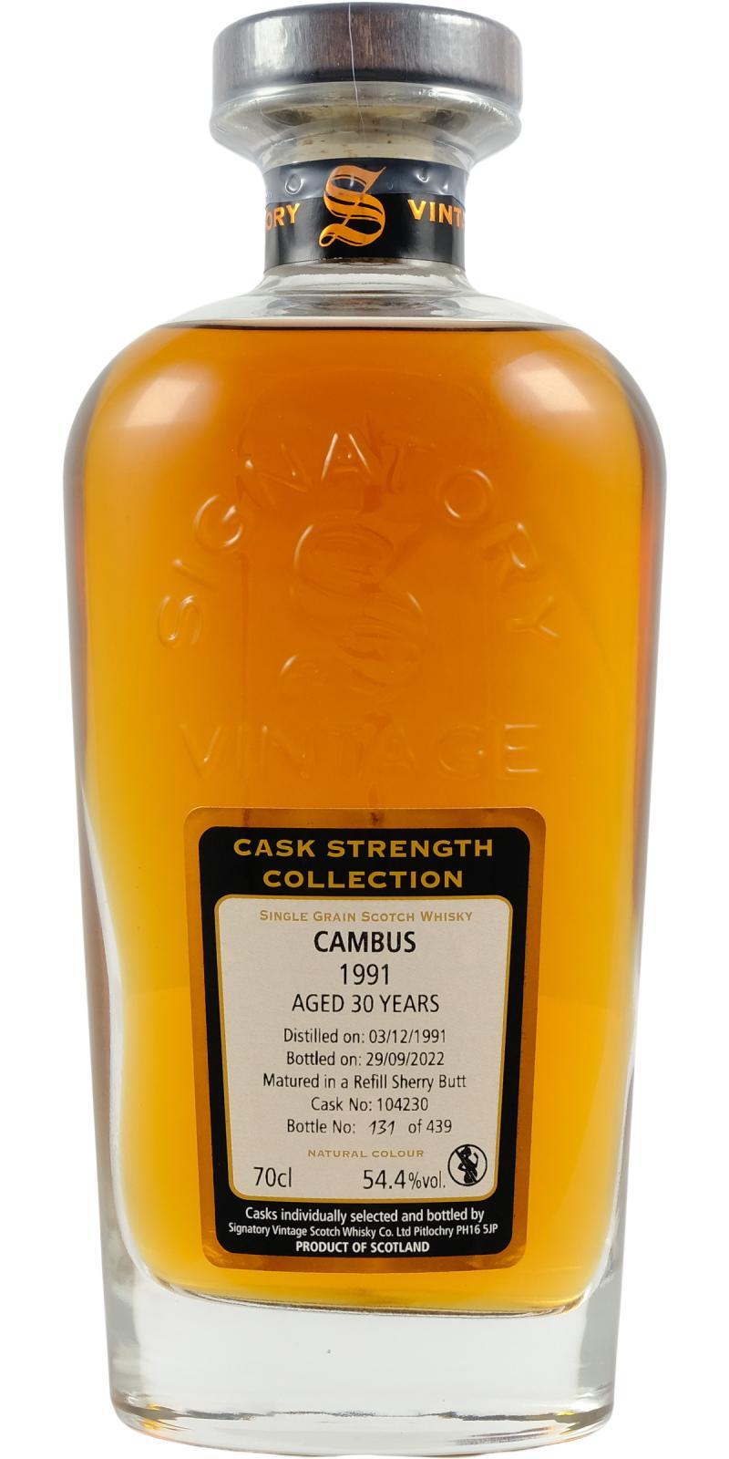 Cambus 1991 SV  Cask Strength Collection