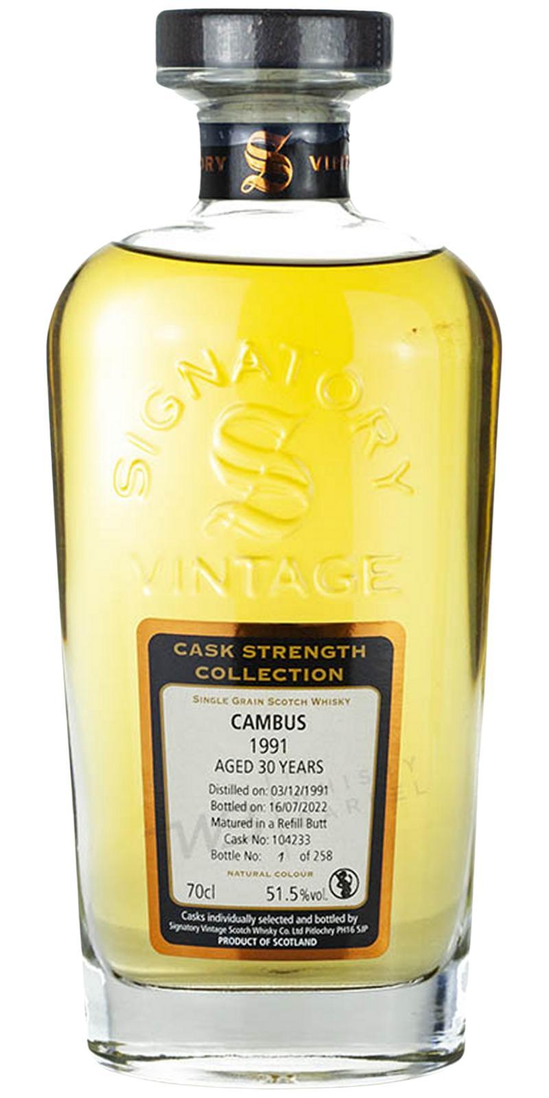 Cambus 1991 SV  Cask Strength Collection
