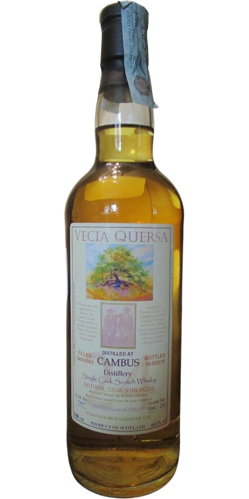 Cambus 1991 WhB  Limited Friends Bottling