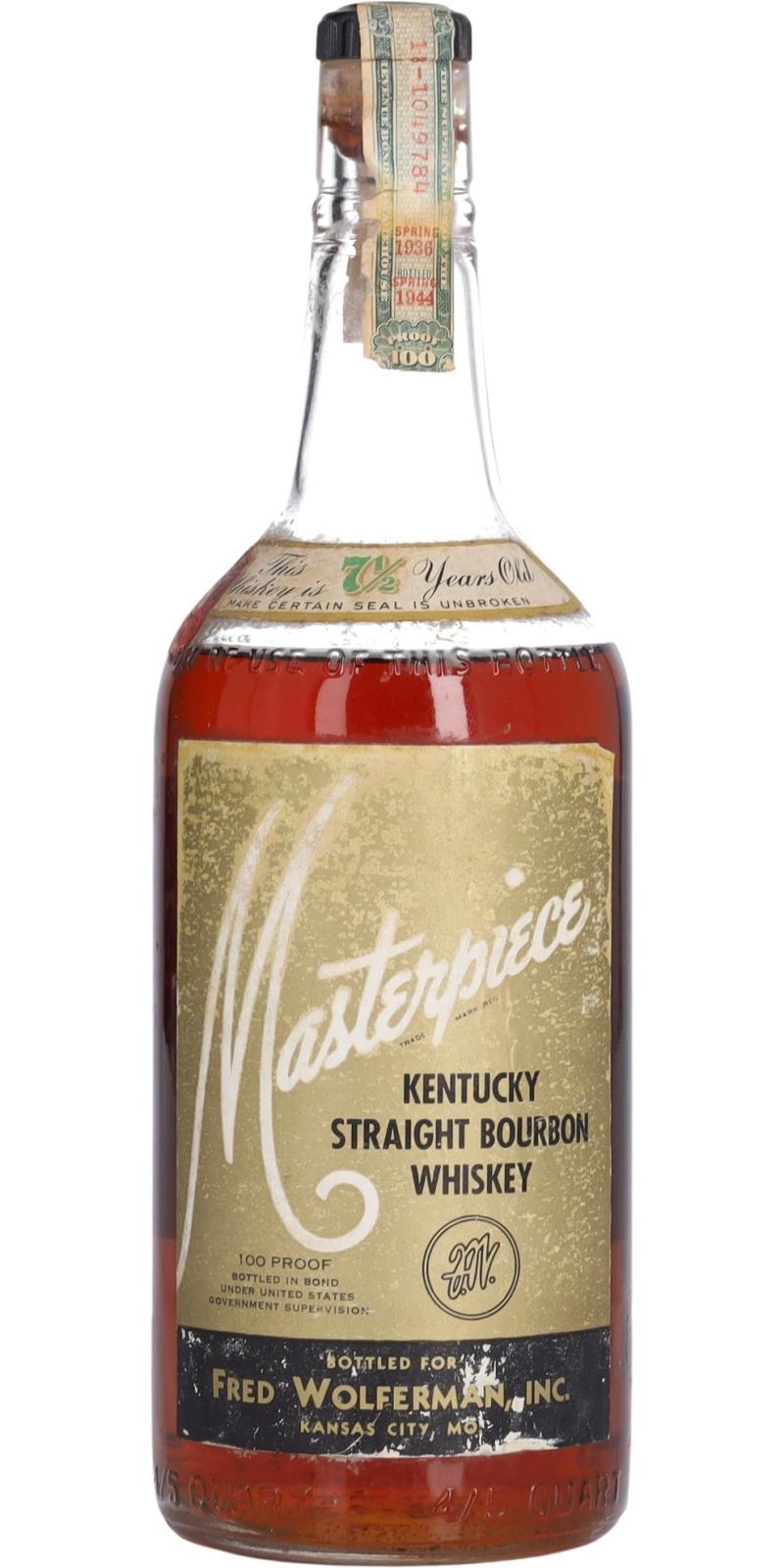 Masterpiece 1936  Bottled in Bond