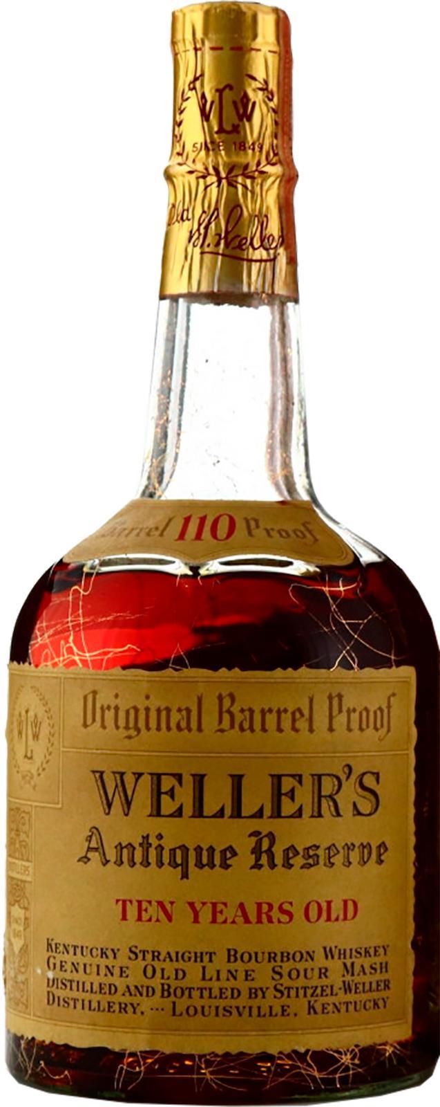 Weller's Antique Reserve 10-year-old  Original Barrel Proof