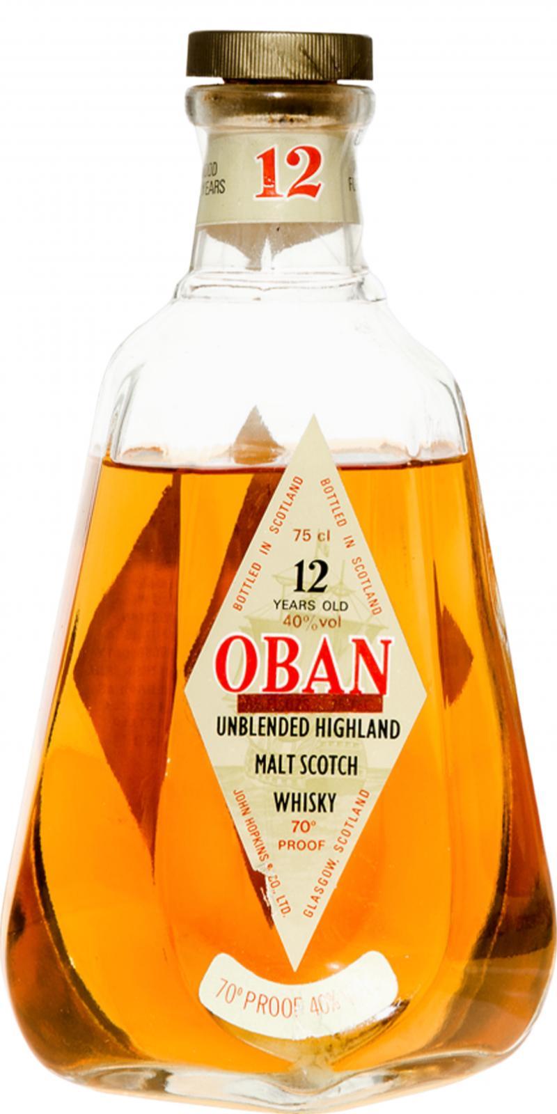 Oban 12-year-old  Unblended Highland Malt Scotch Whisky