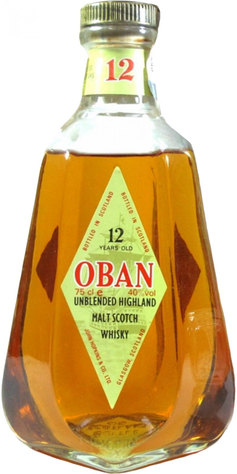 Oban 12-year-old  Unblended Highland Malt Scotch Whisky