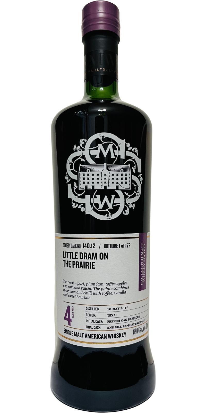 Balcones 2017 SMWS 140.12 Little dram on the prairie
