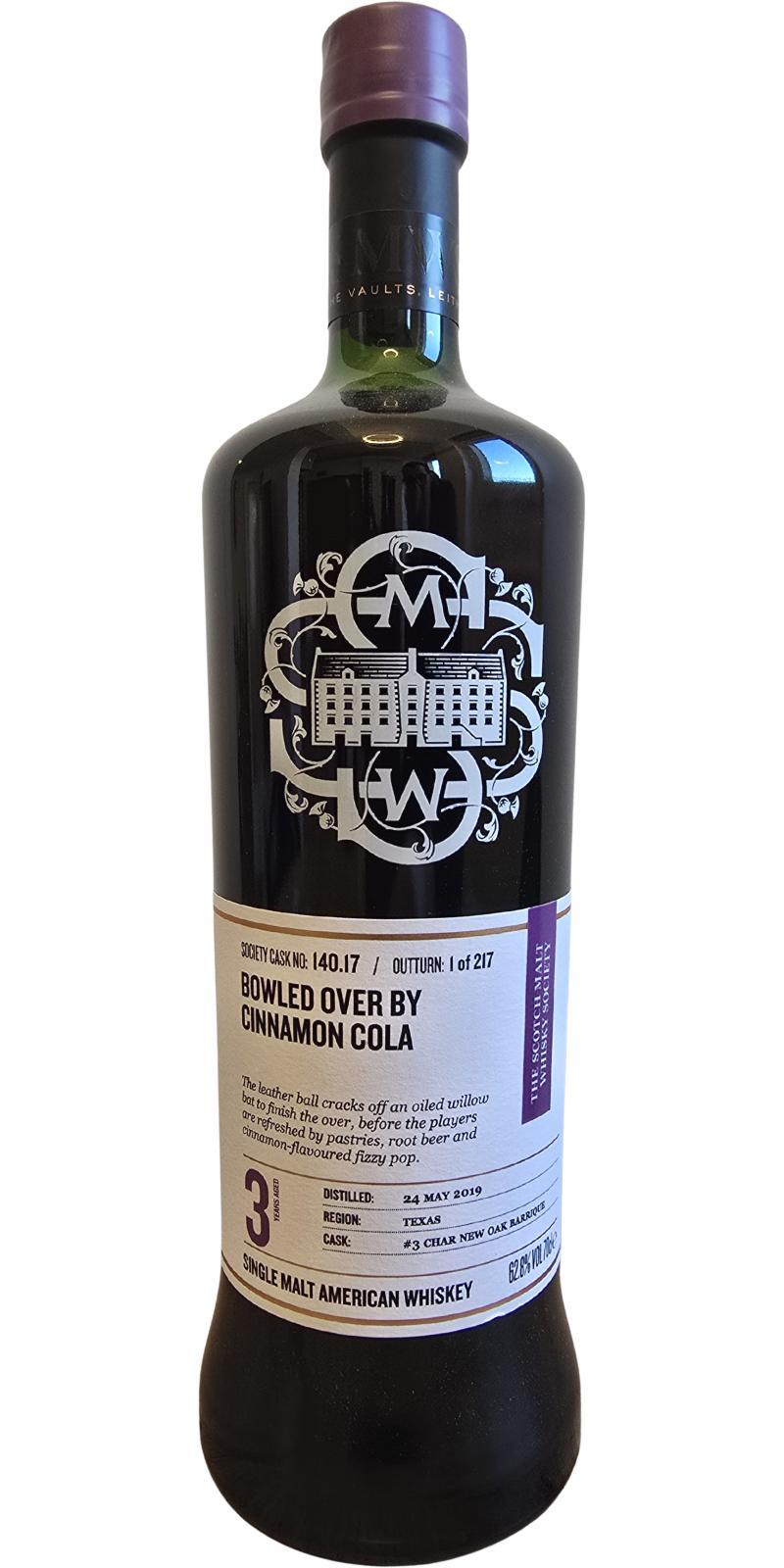 Balcones 2019 SMWS 140.17 Bowled over by something beautiful