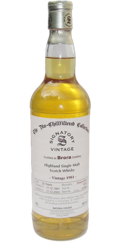 Brora 1981 SV The Un-Chillfiltered Collection