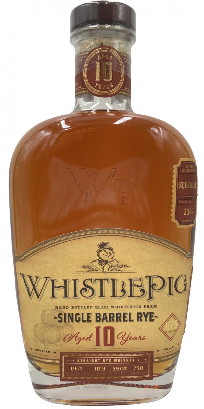 WhistlePig 10-year-old  Single Barrel Rye