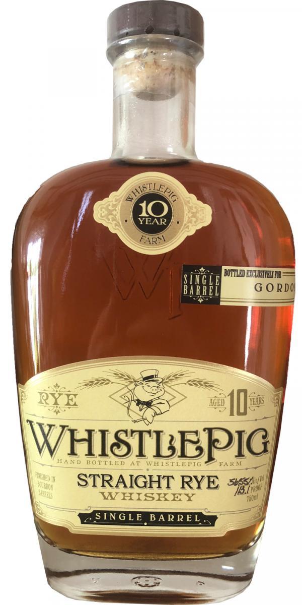WhistlePig 10-year-old  Straight Rye Whiskey - Single Barrel