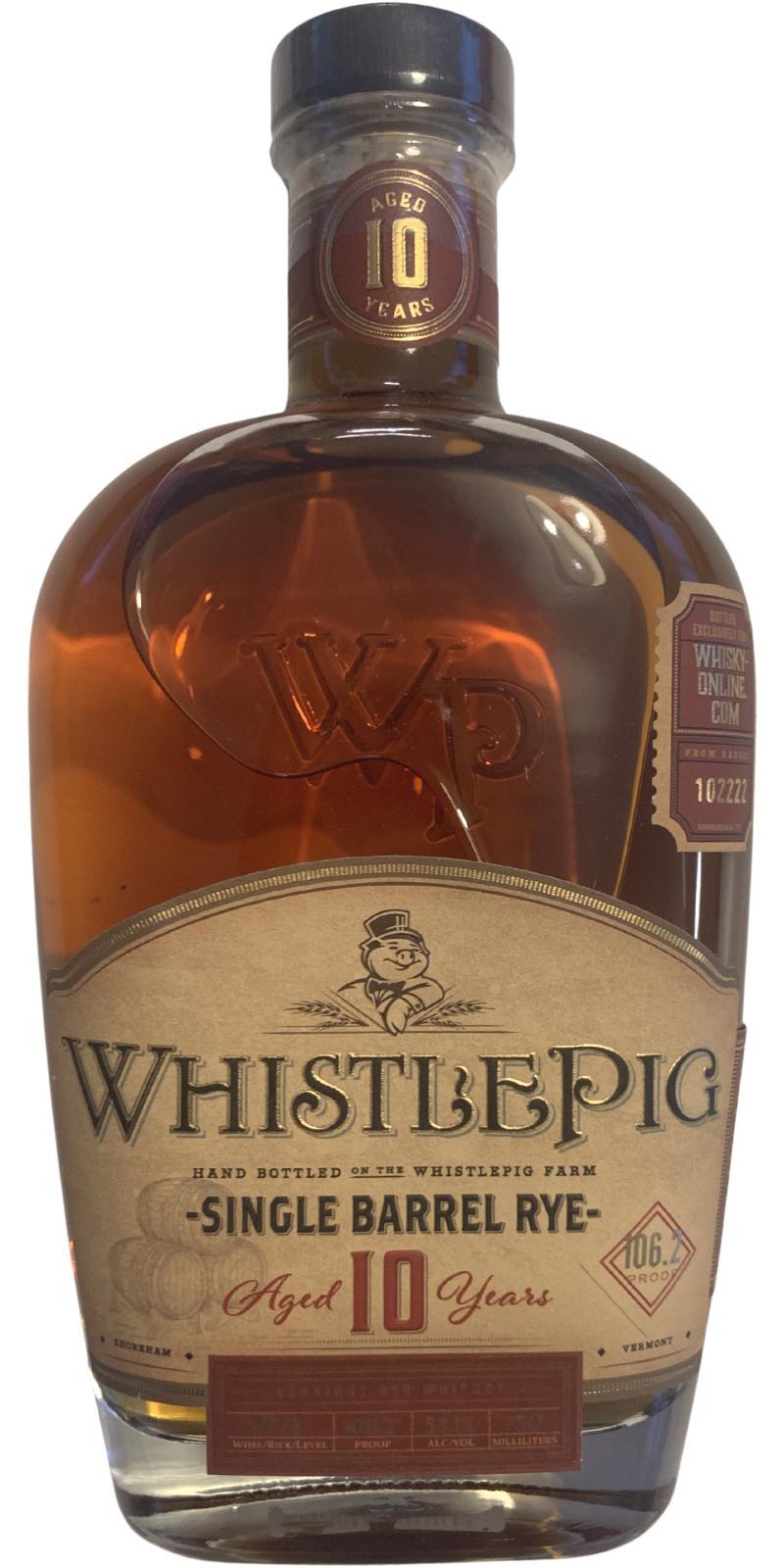 WhistlePig 10-year-old  Single Barrel