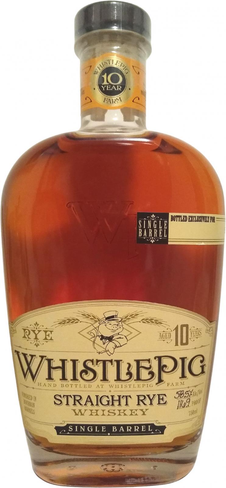 WhistlePig 10-year-old  Single Barrel